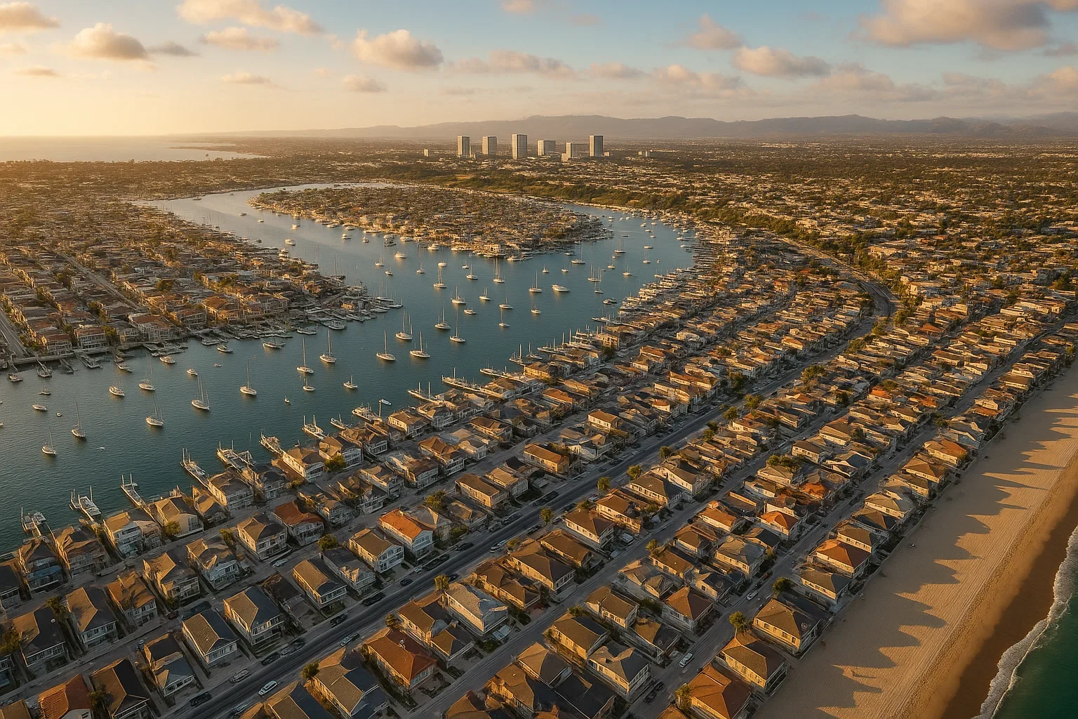 Harbor aerial used on the existing Newport Beach website